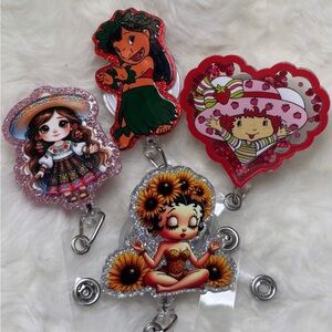 Cartoon character badge reels